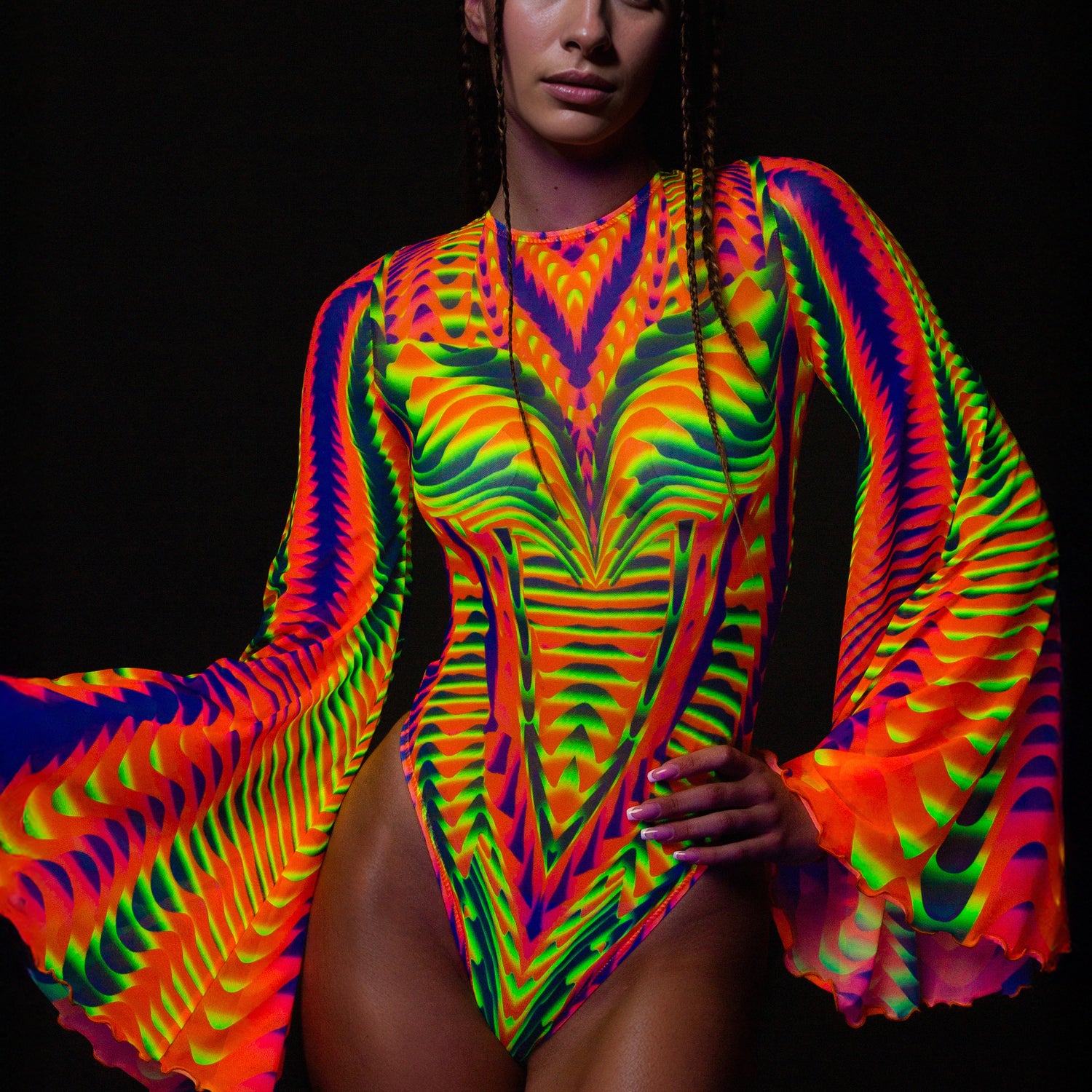 Trippyzoner Mesh Bare Back Leotard