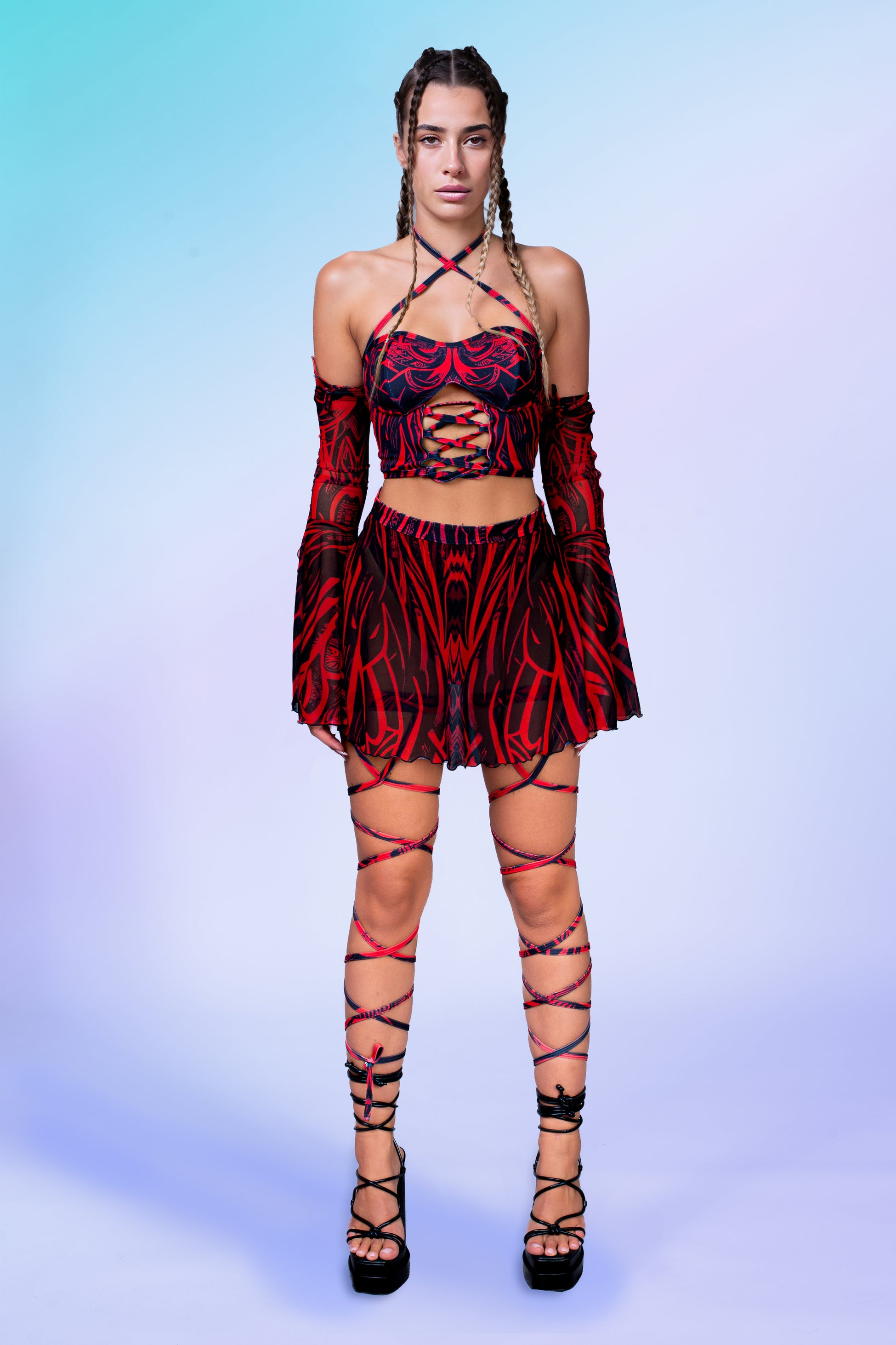 Unholy Red Bikini Skirt 1