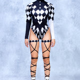 Dark Clown Buffon Sleeve Bodysuit