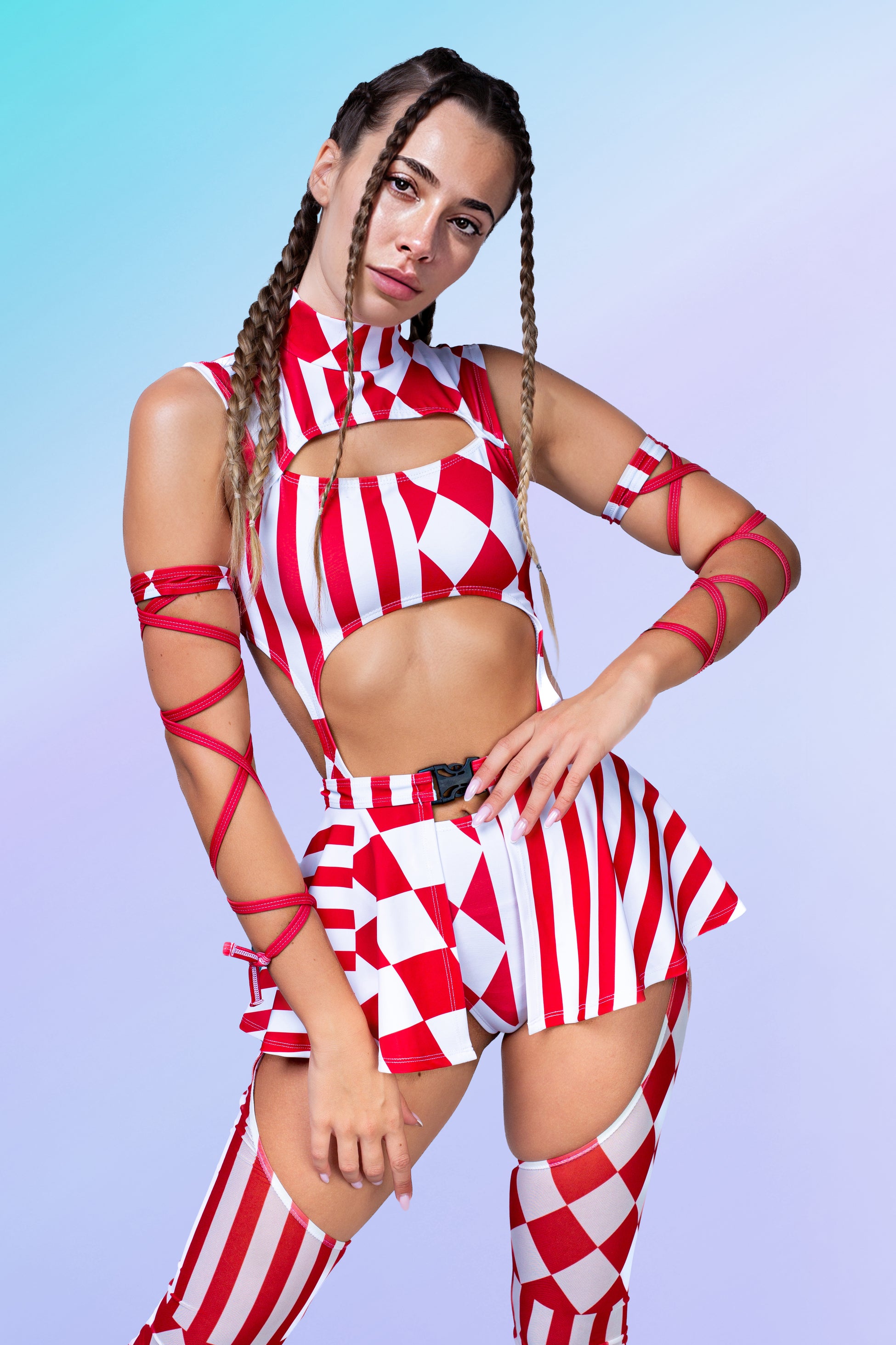 Red Clown Micro Buckle Skirt 1