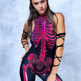 Crimson Bones Bare Back Catsuit