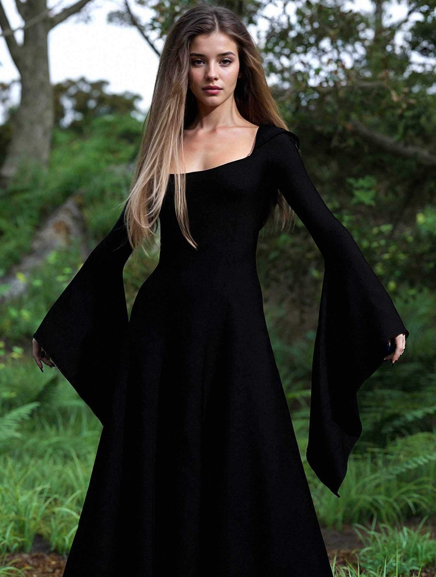 Just Black Witcher Long Dress 1