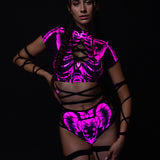 Halftone Skeleton Pink Criss Cross Set