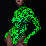 Obscuria Green Back Zip Leotard