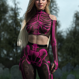 Halftone Skeleton Pink Mesh Top