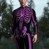 Purple Candy Skeleton Male Costume