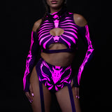 My Hot Pink Bones Cold Shoulder Top
