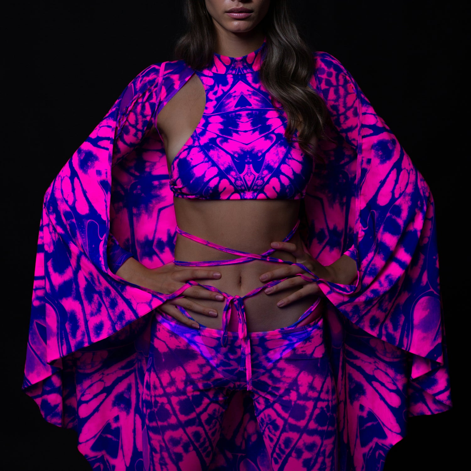 Caleidoscope Magenta Slit Weave Top