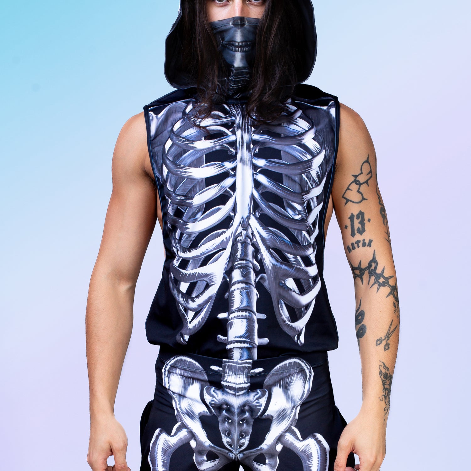 Silver Candy Skeleton Male Muscle Top
