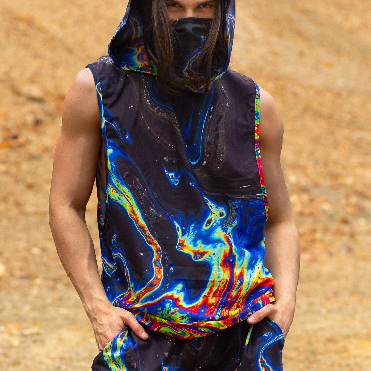 Liquiform Male Rave Shorts Blue