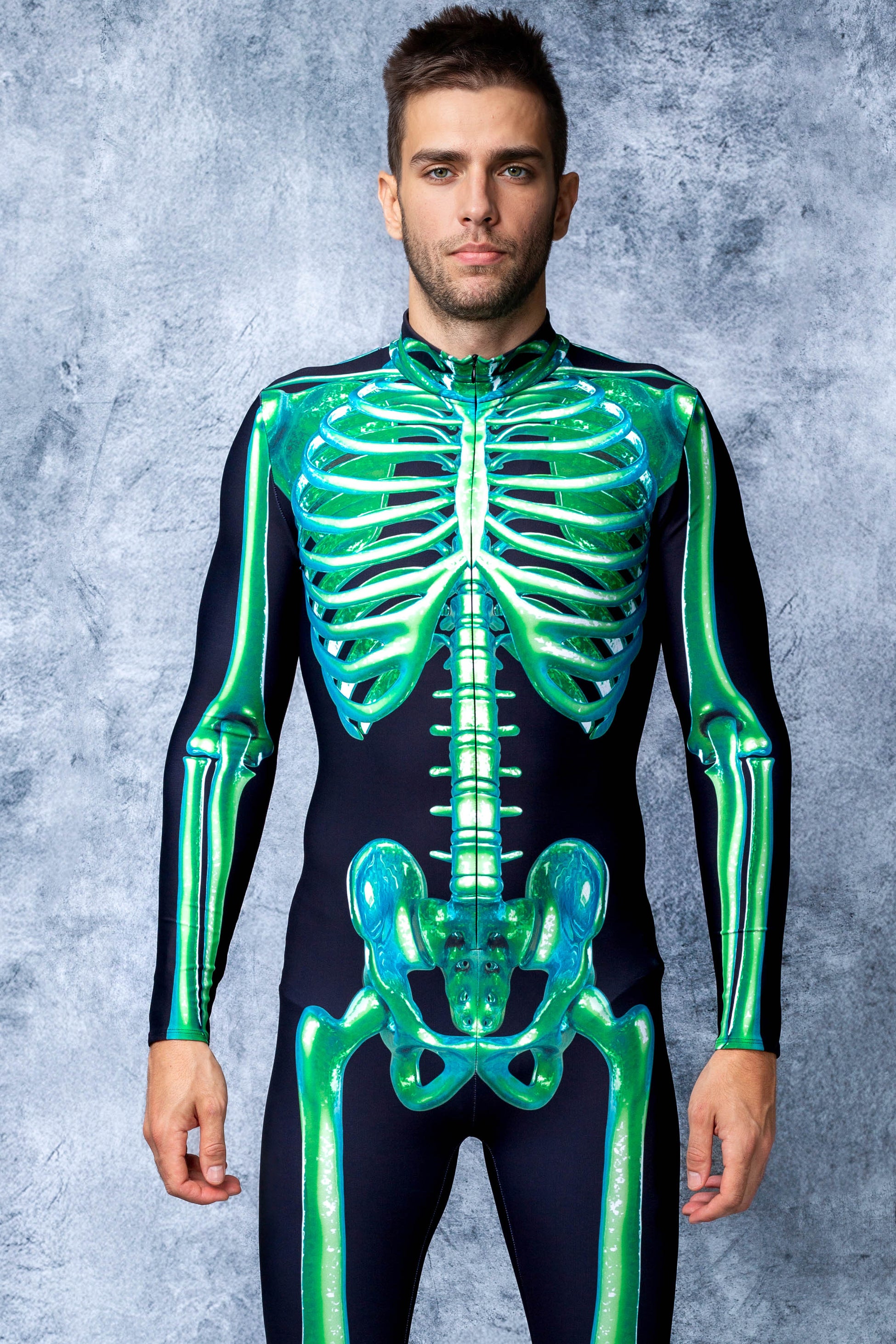 Green Skeleton Male Costume 1
