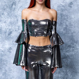 Silver Dusk Ruffle Pants