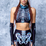 Glass Skeleton Garters Leggings