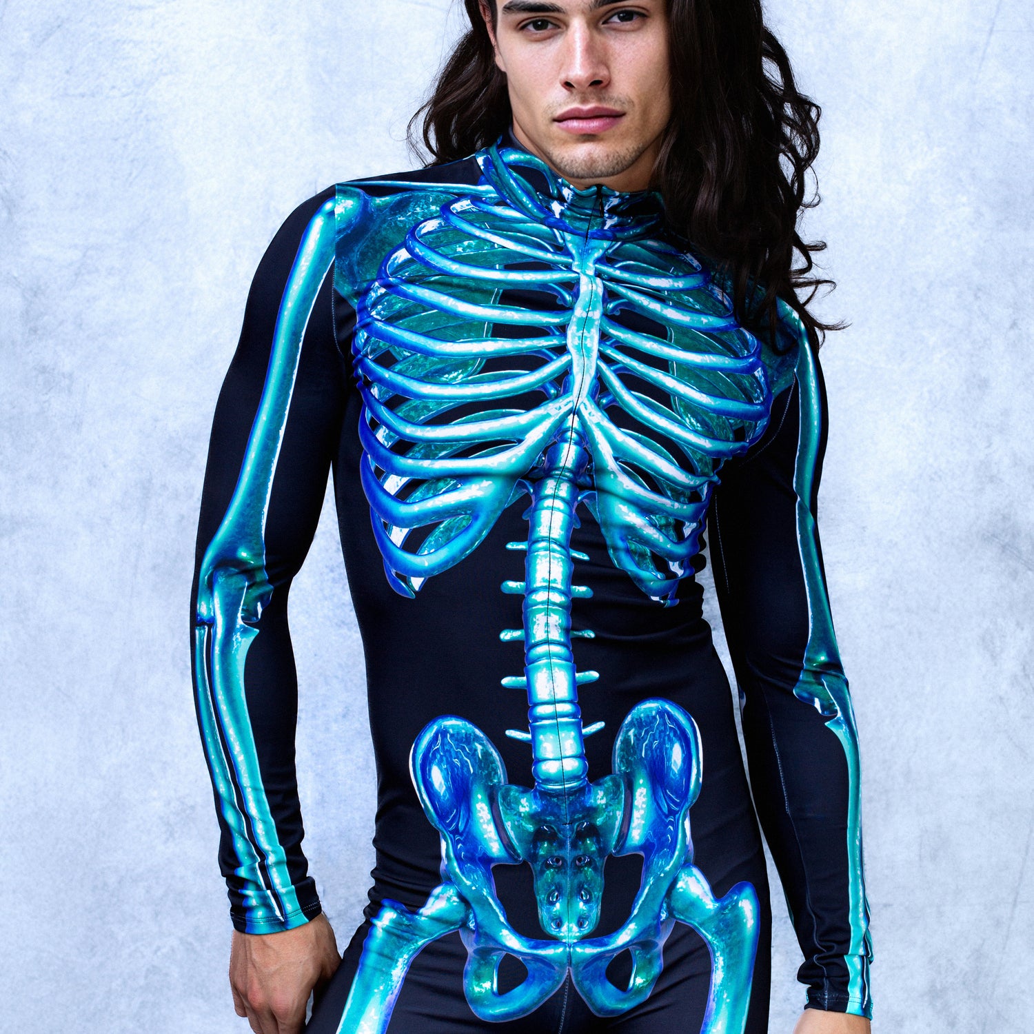 Blue Candy Skeleton Male Costume
