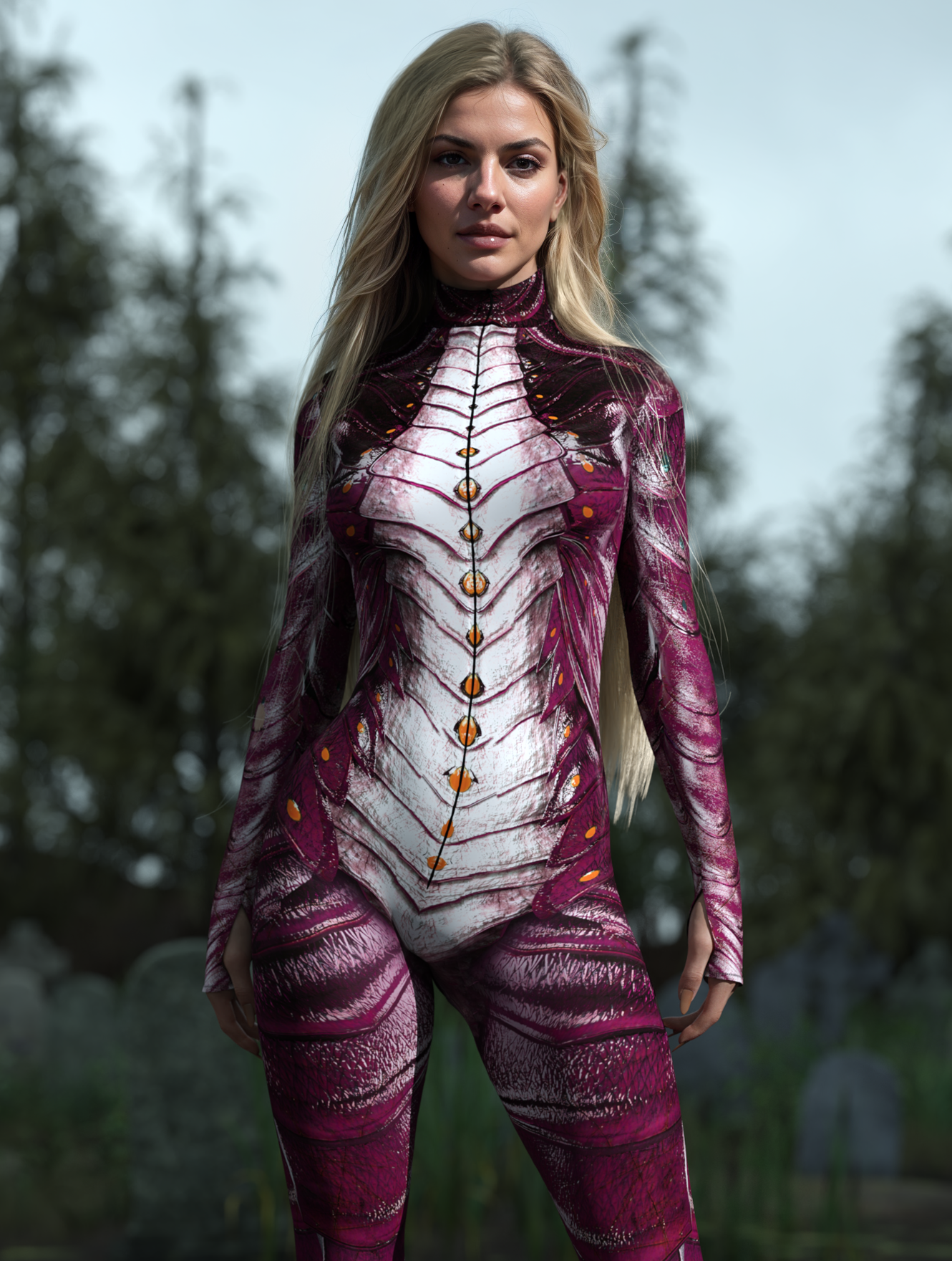 Magenta Dragon Costume 1