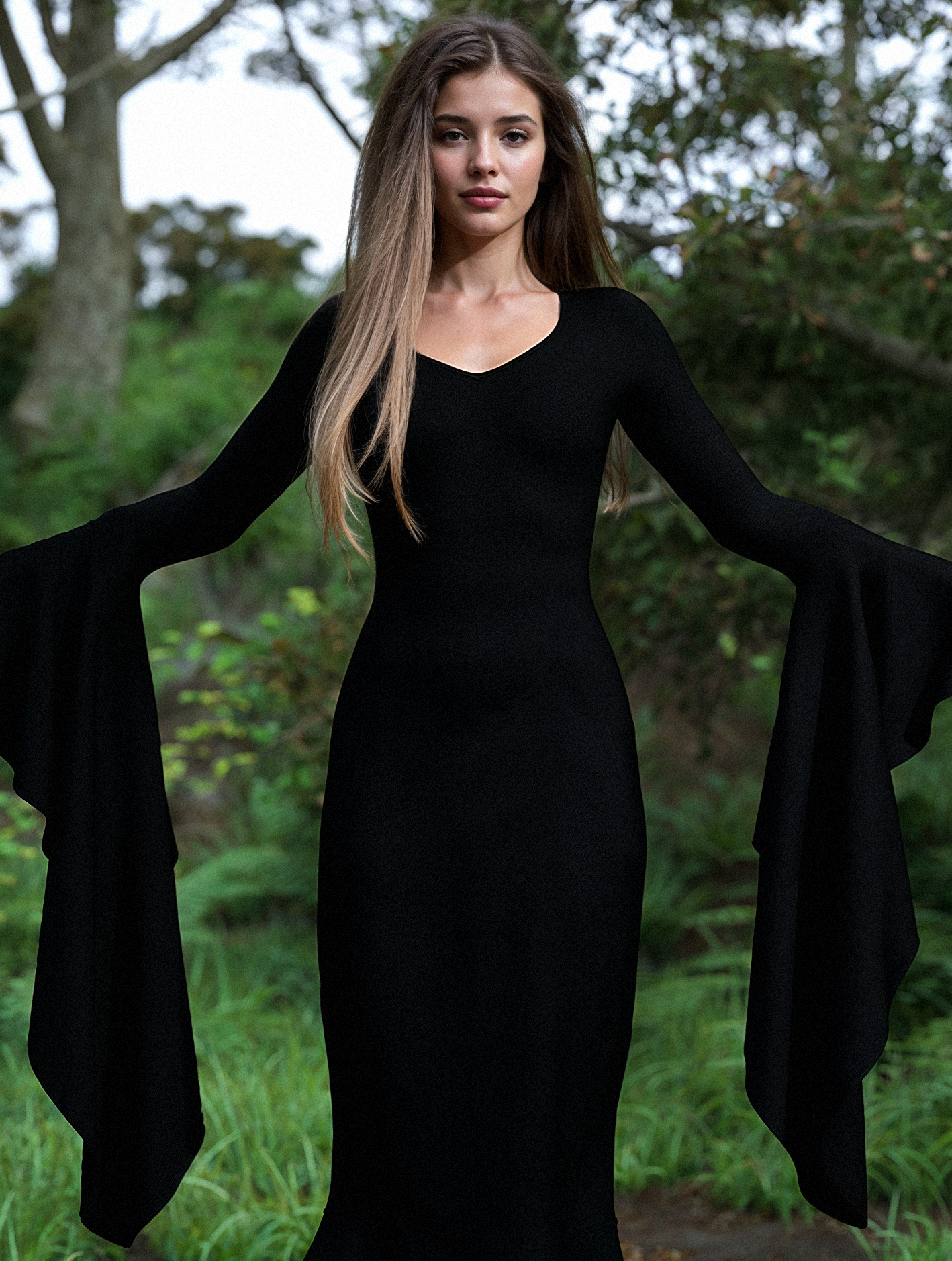 Mrs. Addams Puddle Train Gown Dress 1