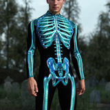 Blue Candy Skeleton Male Costume