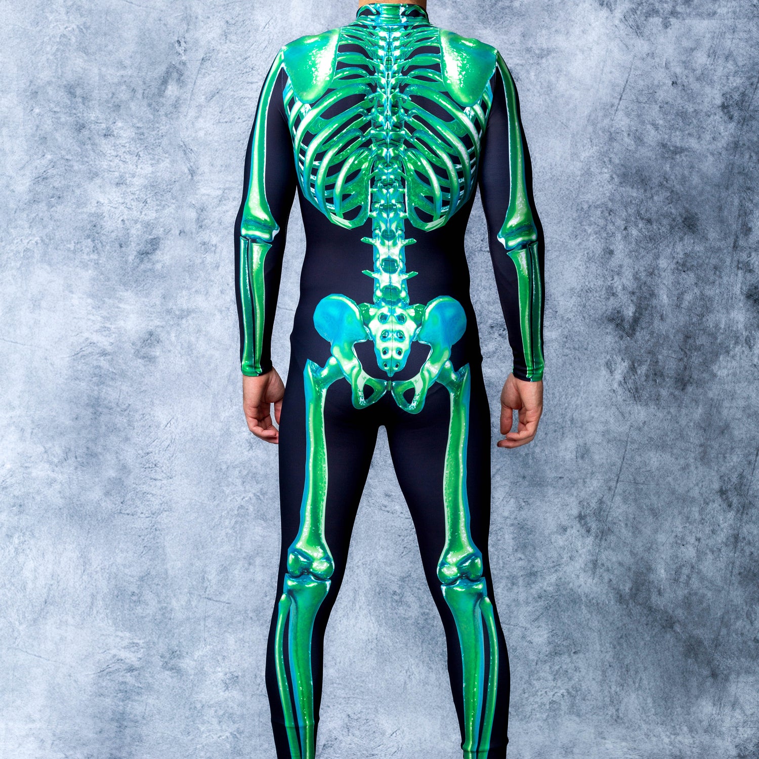 Green Skeleton Male Costume 3