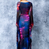 Nebulous Lace Up Gown Dress