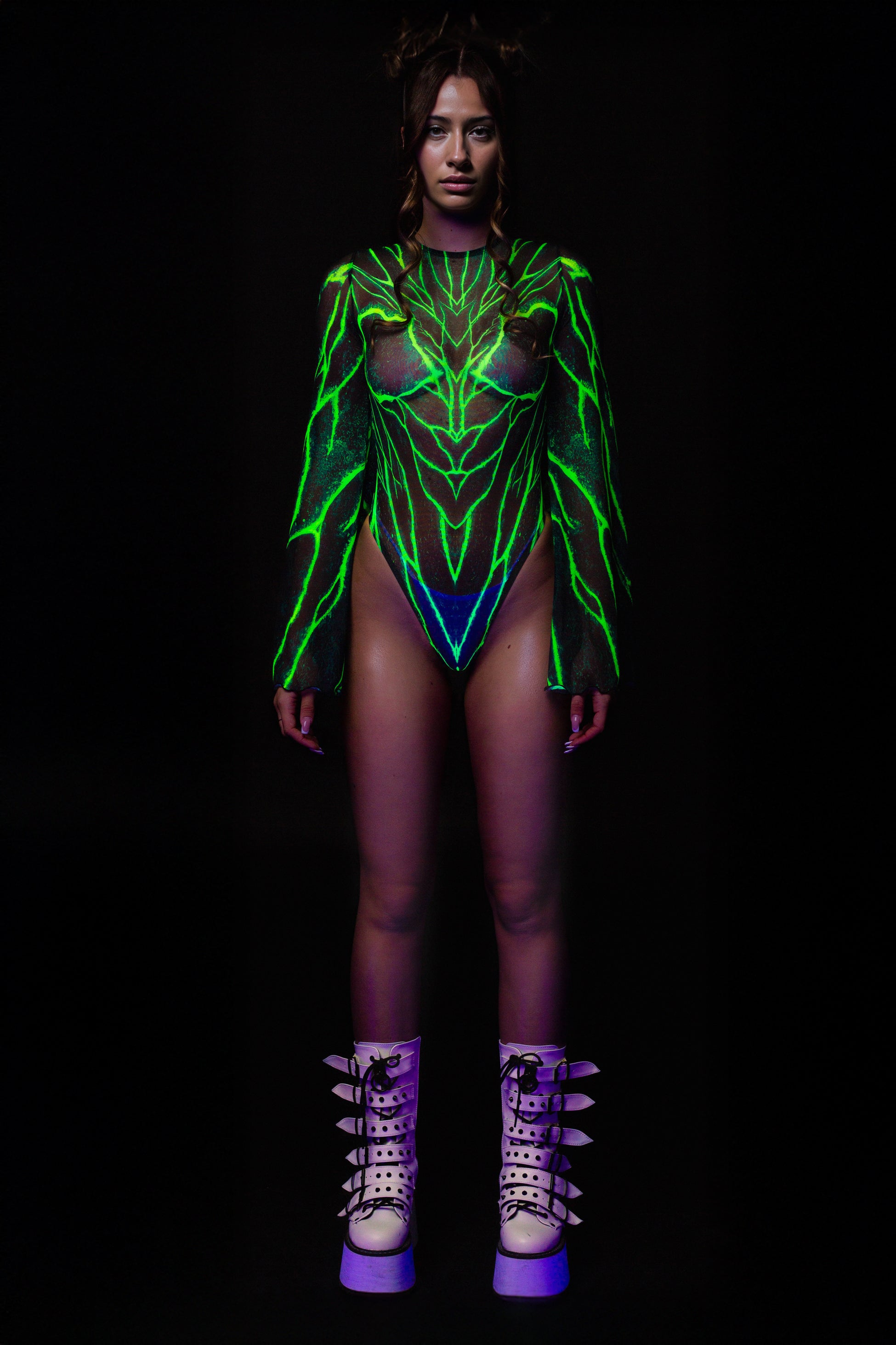 Acid Burst Mesh Bare Back Leotard 2