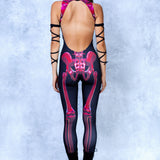 Crimson Bones Bare Back Catsuit