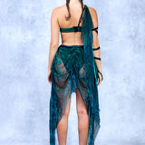 Serpent Mist Drape Skirt Set