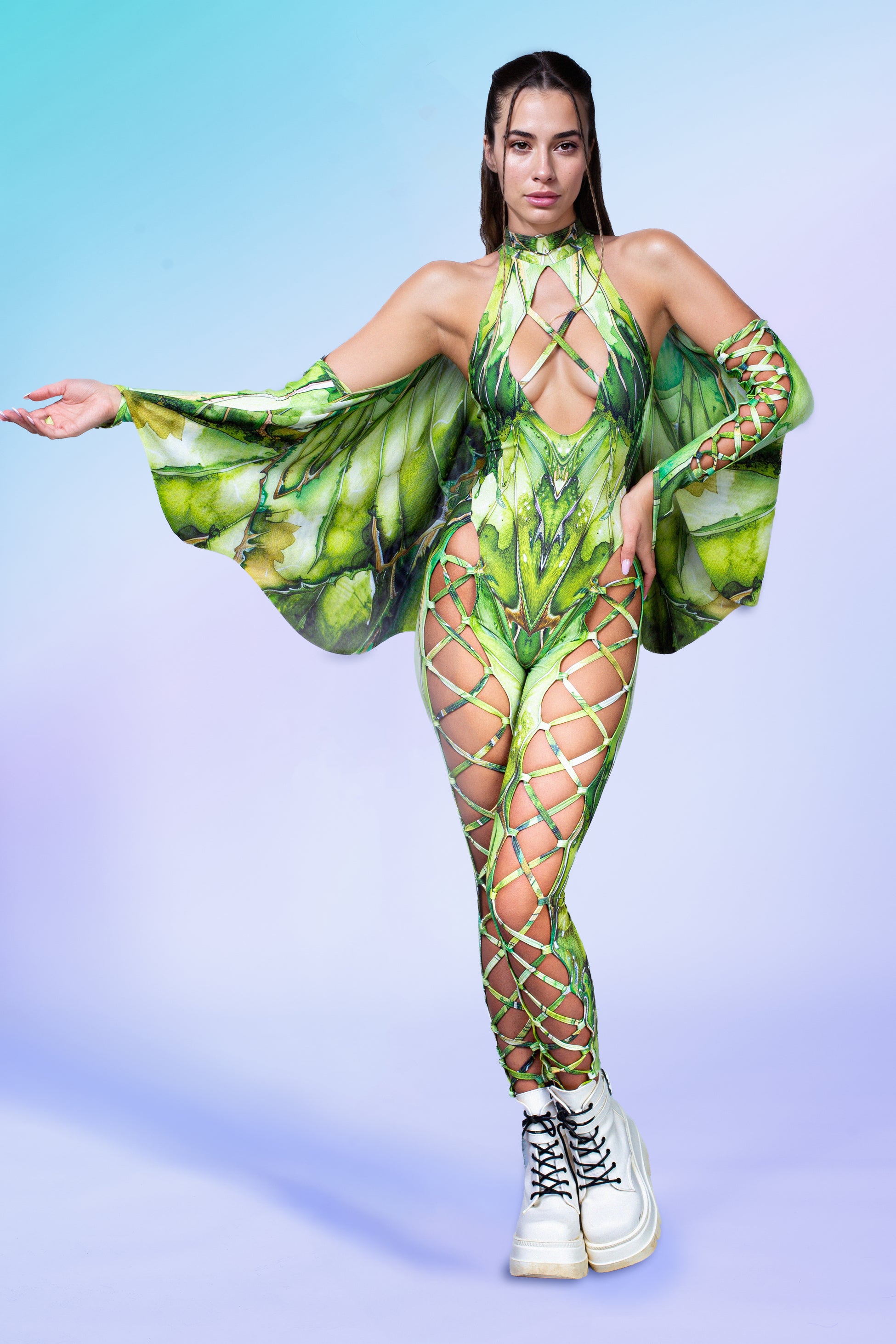 Fairy Aura Emerald Criss-Cross Jumpsuit 2