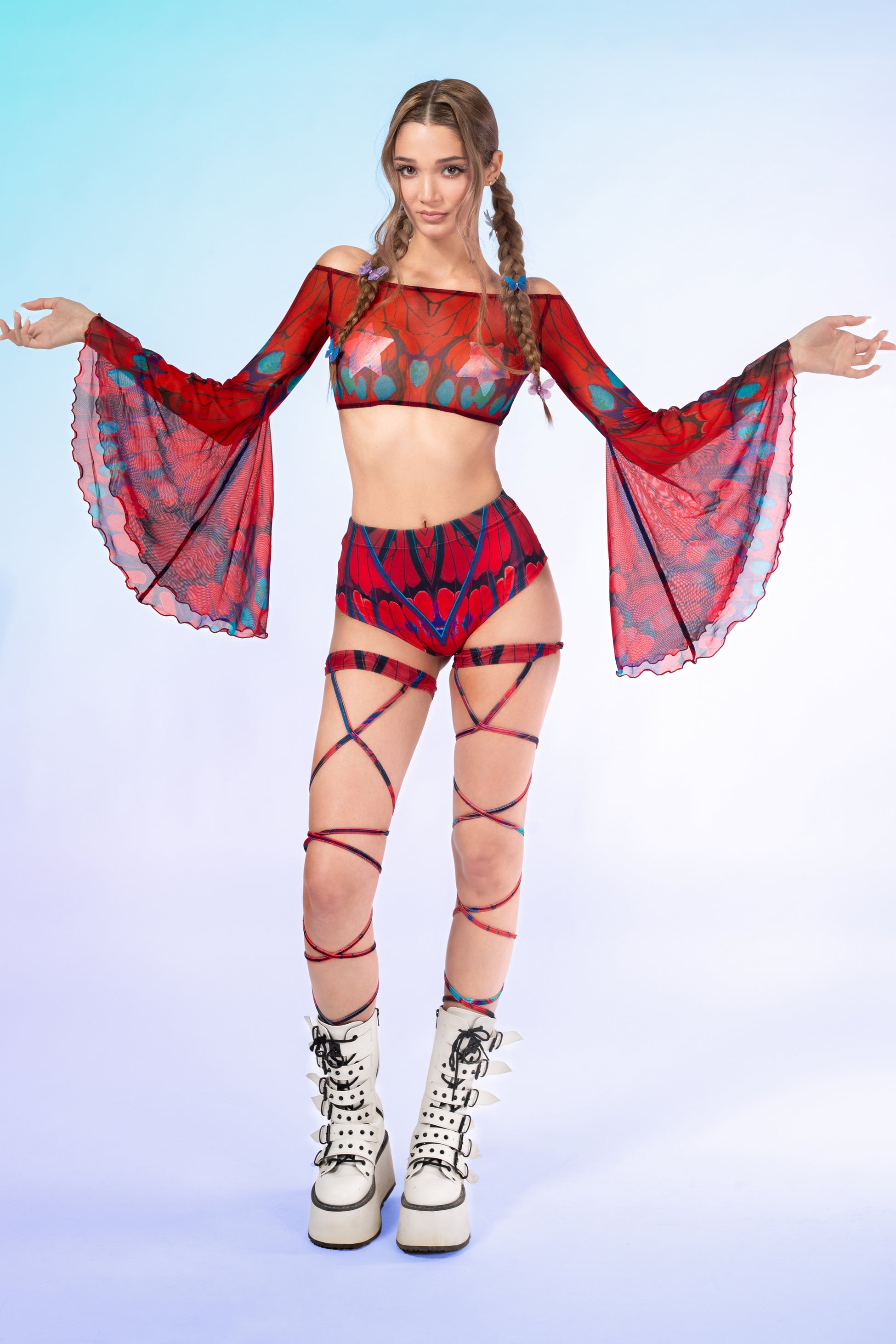 Carmine Mesh Off Shoulder Top 2