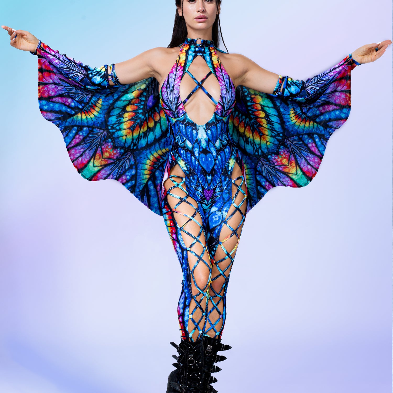 Fairy Open Mind Criss-Cross Jumpsuit Purple