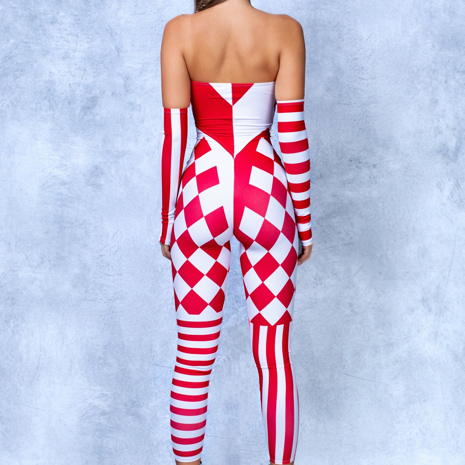 Red Clown Strapless Romper 3