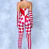 Red Clown Strapless Romper