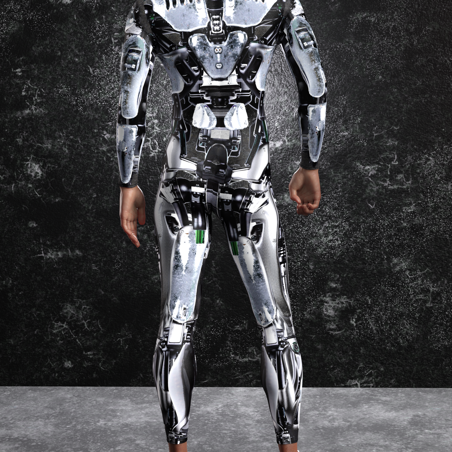 Silver Assault Male Costume Lycra