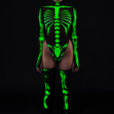 Ysax Skeleton Mesh Back Zip Leotard