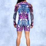 Purple Piton Male Short Romper