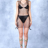 Glimwave Rave Fishnet Dress