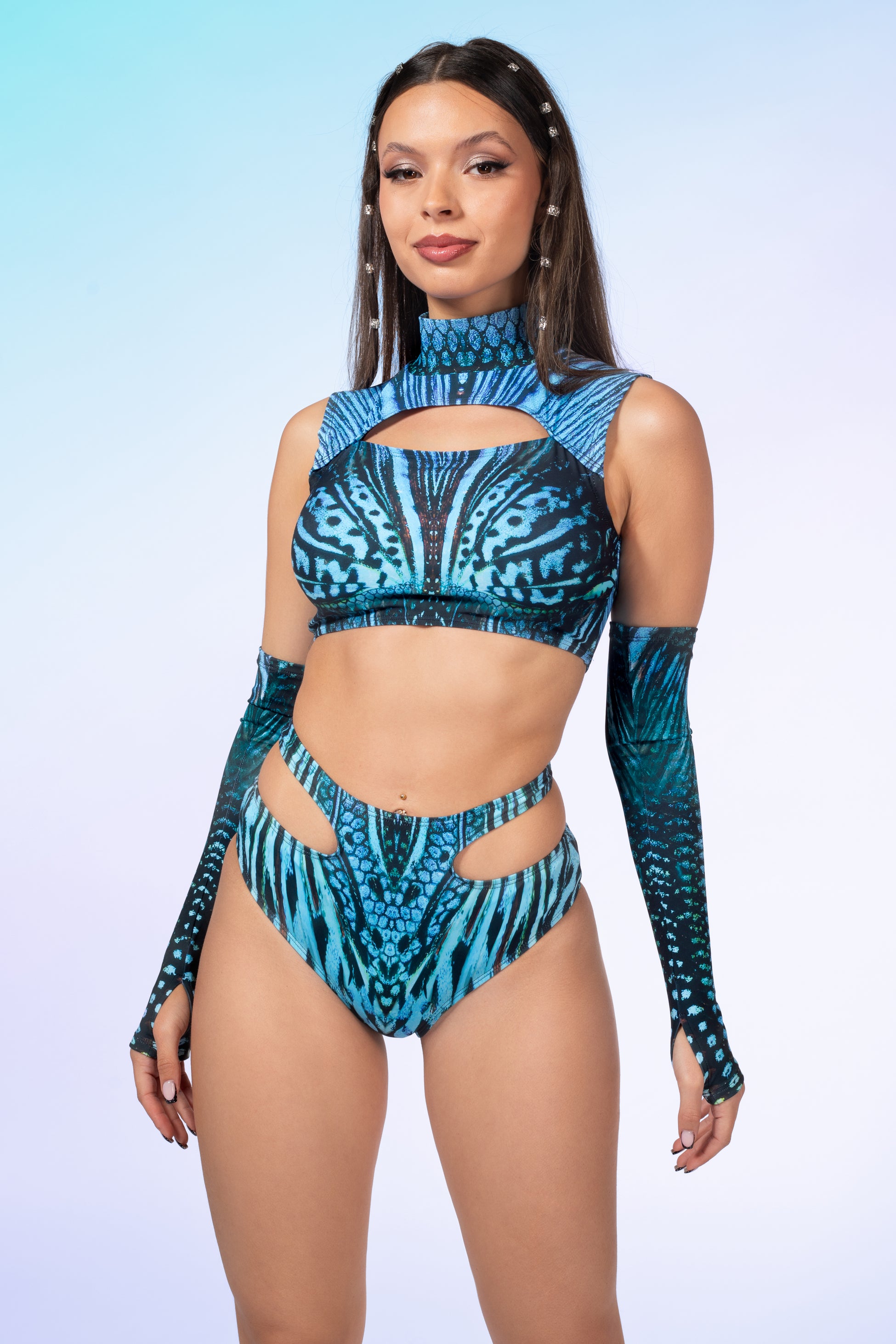 Blue Hypnotic Mesh Moth Wings 2