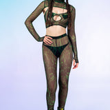 Electra Paradox Mesh Cutout Shrug Top