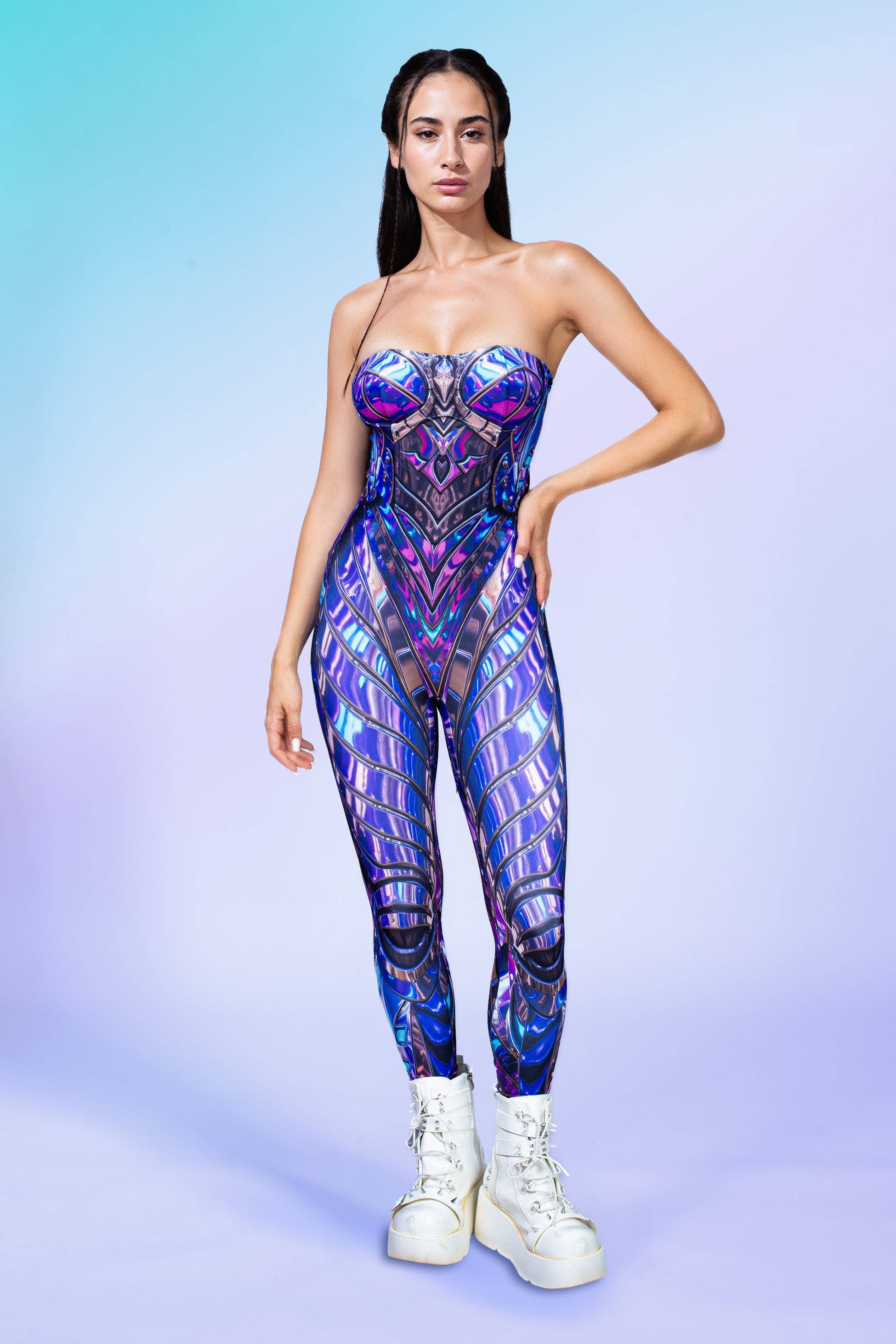Cyber Persephone Strapless Romper 1