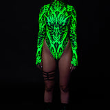 Obscuria Green Back Zip Leotard