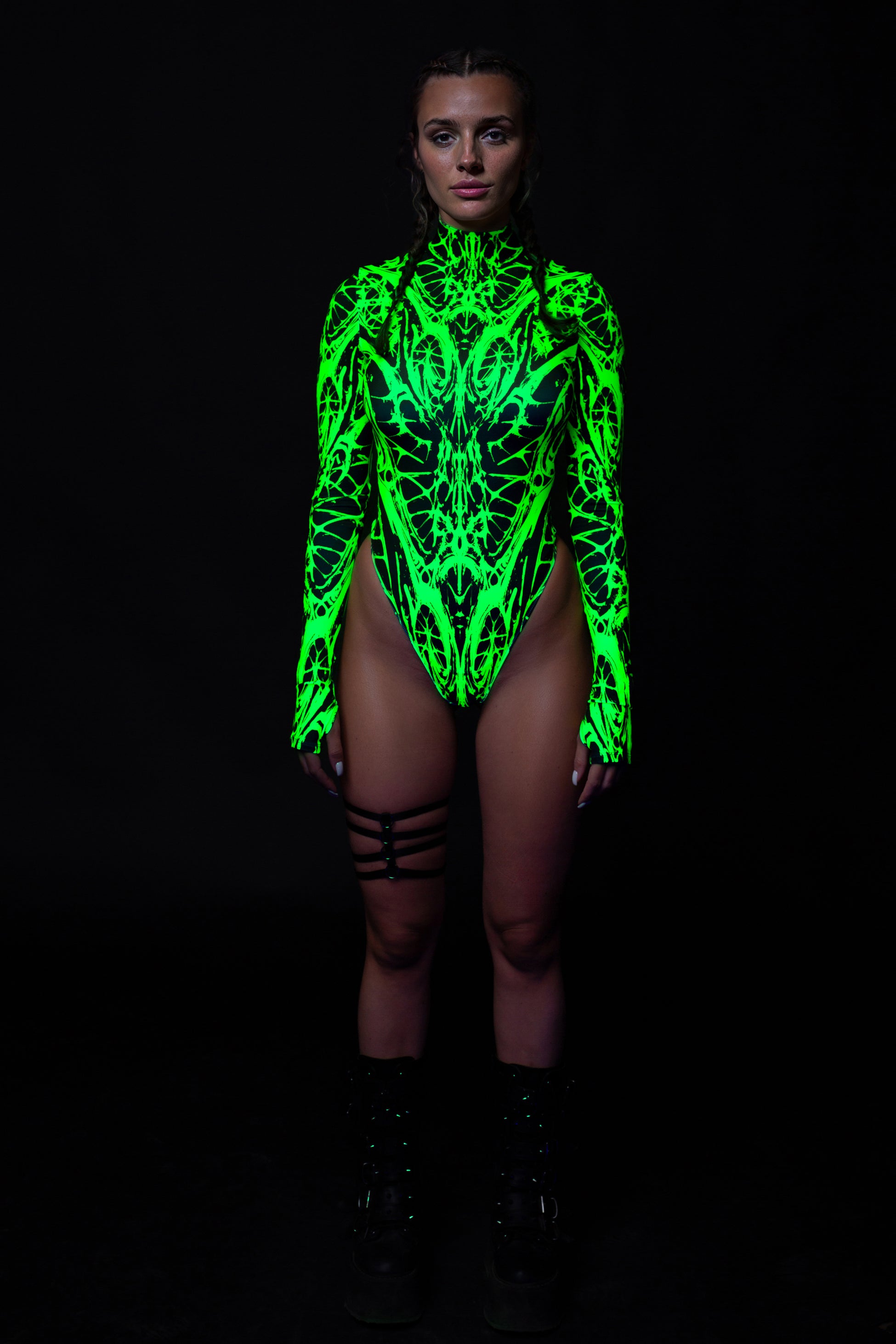 Obscuria Green Back Zip Leotard 2