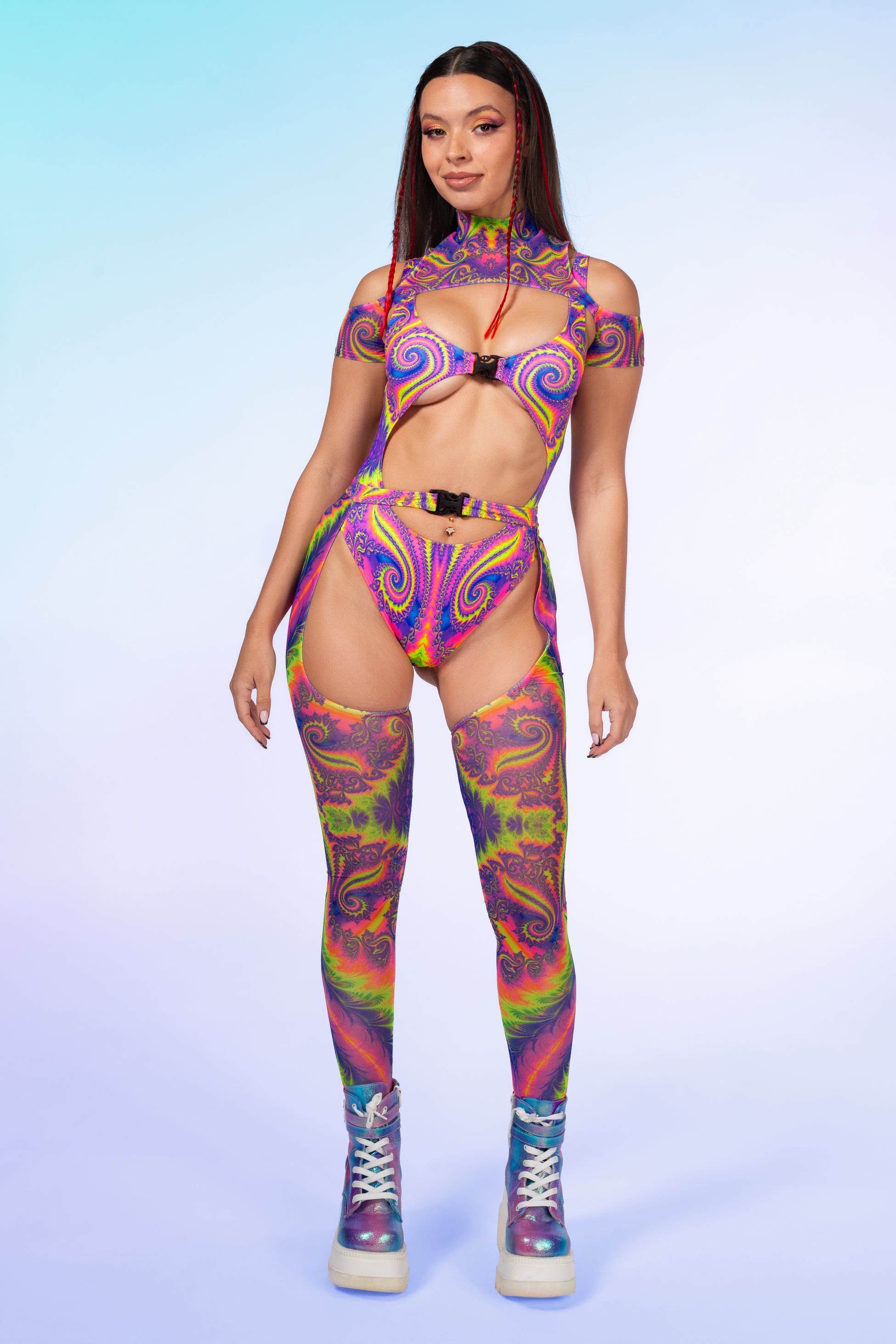 SwirlyPop Buckle Mesh Chaps 2