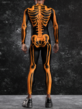 Halftone Skeleton Orange Male Costume