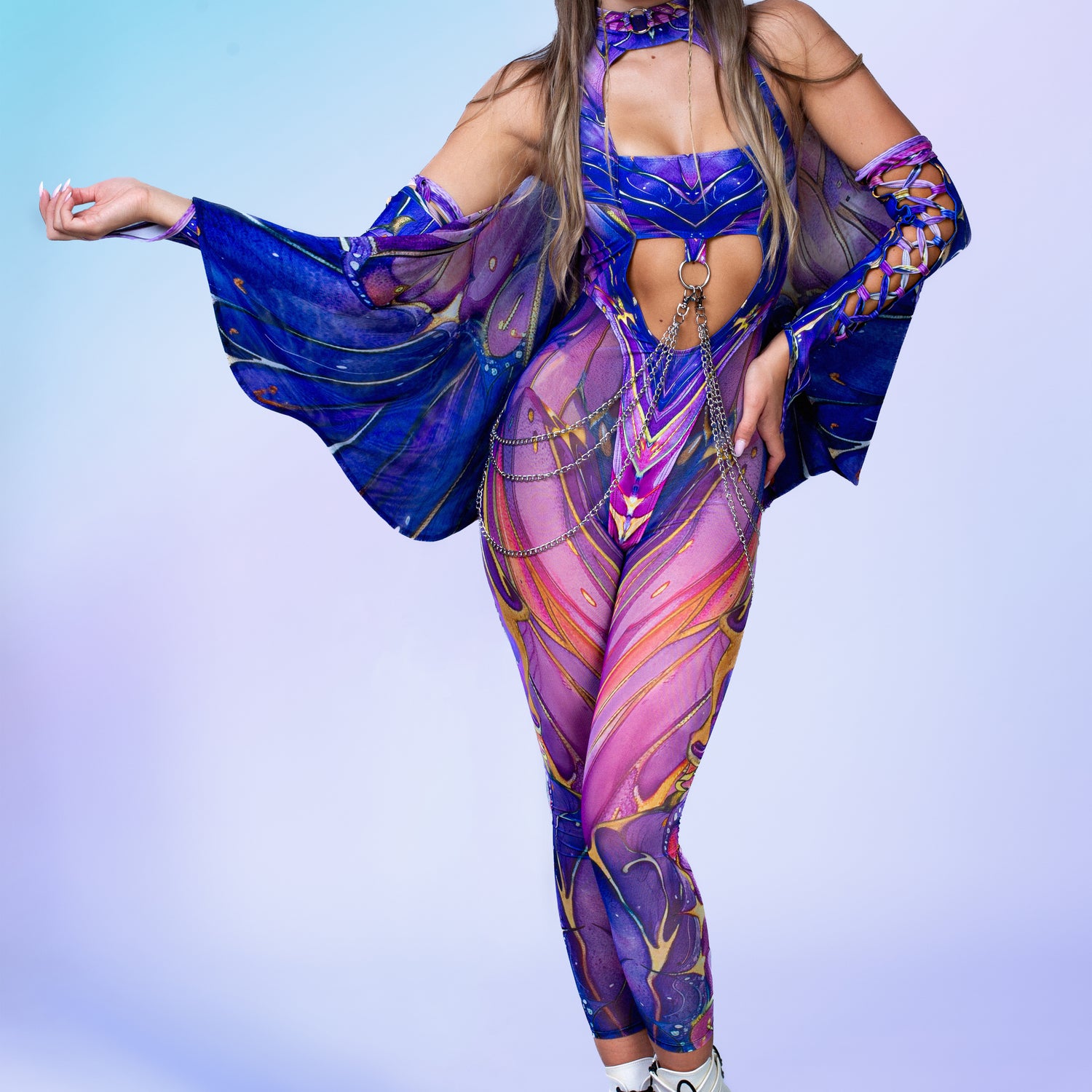 Enchanted Dreams Fairy Open-Heart Bandeau Bodysuit Pink, Purple