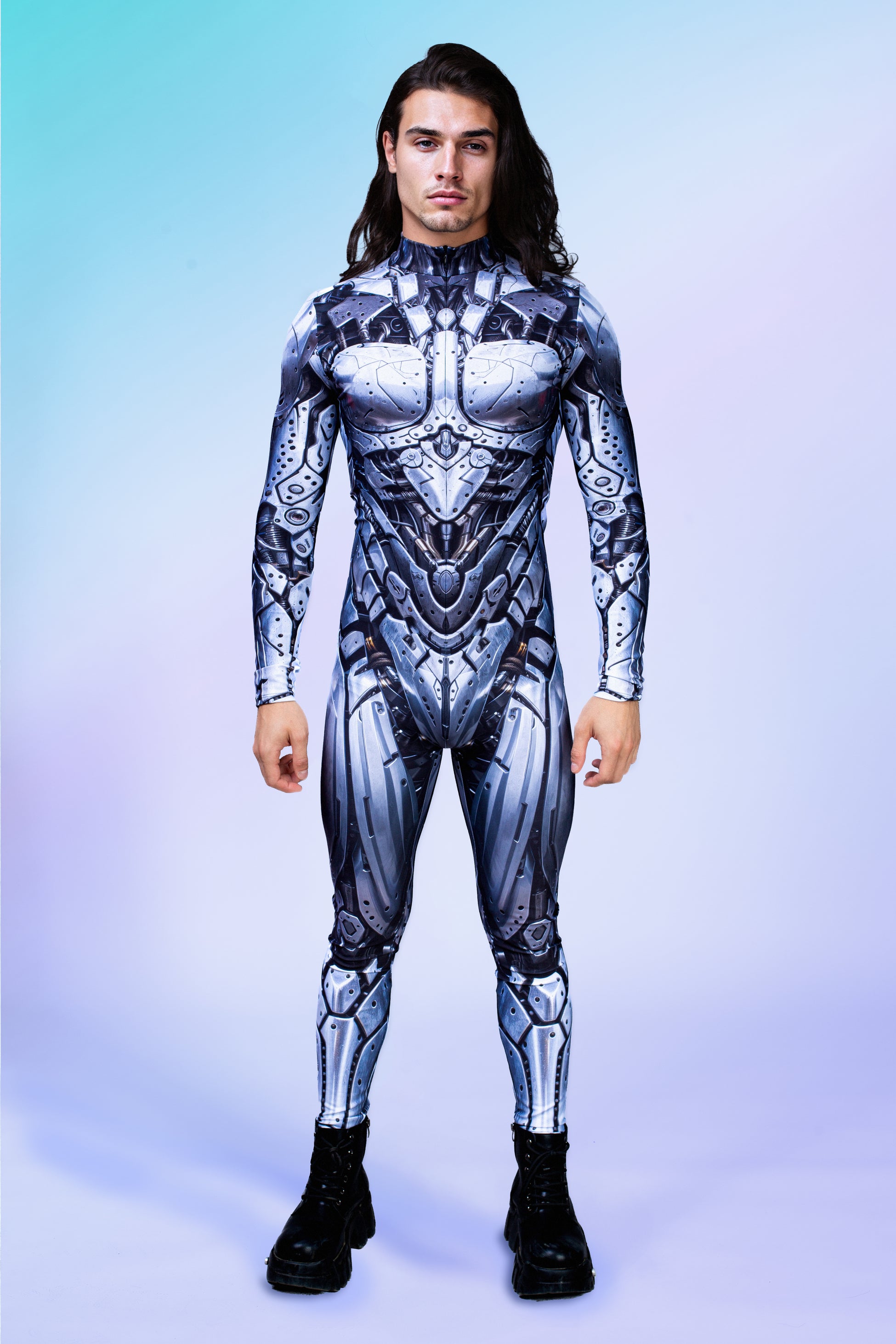 Silver Cyborg Male Costume 2