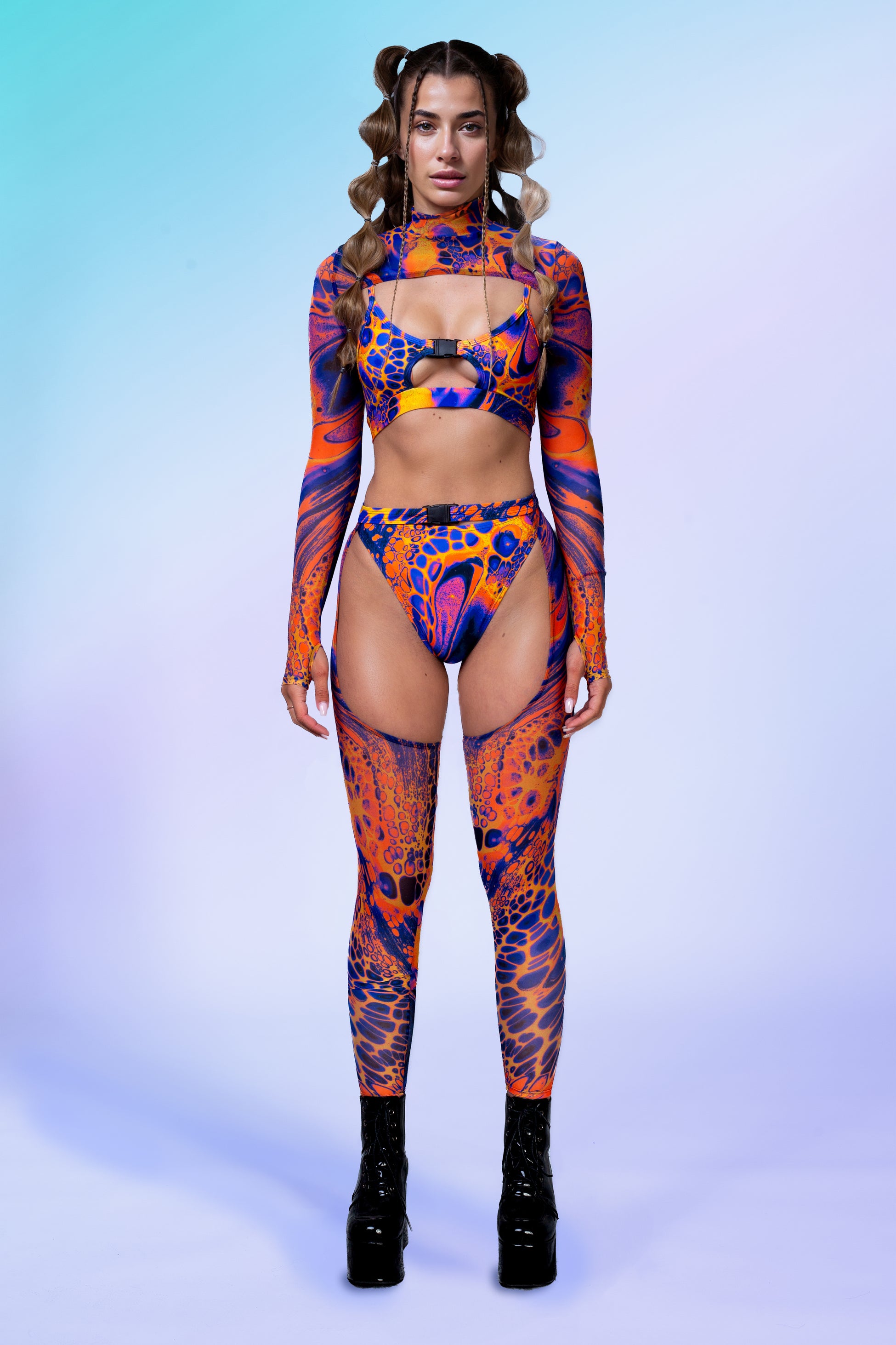 Melting Symphony Buckle Mesh Chaps Set 1