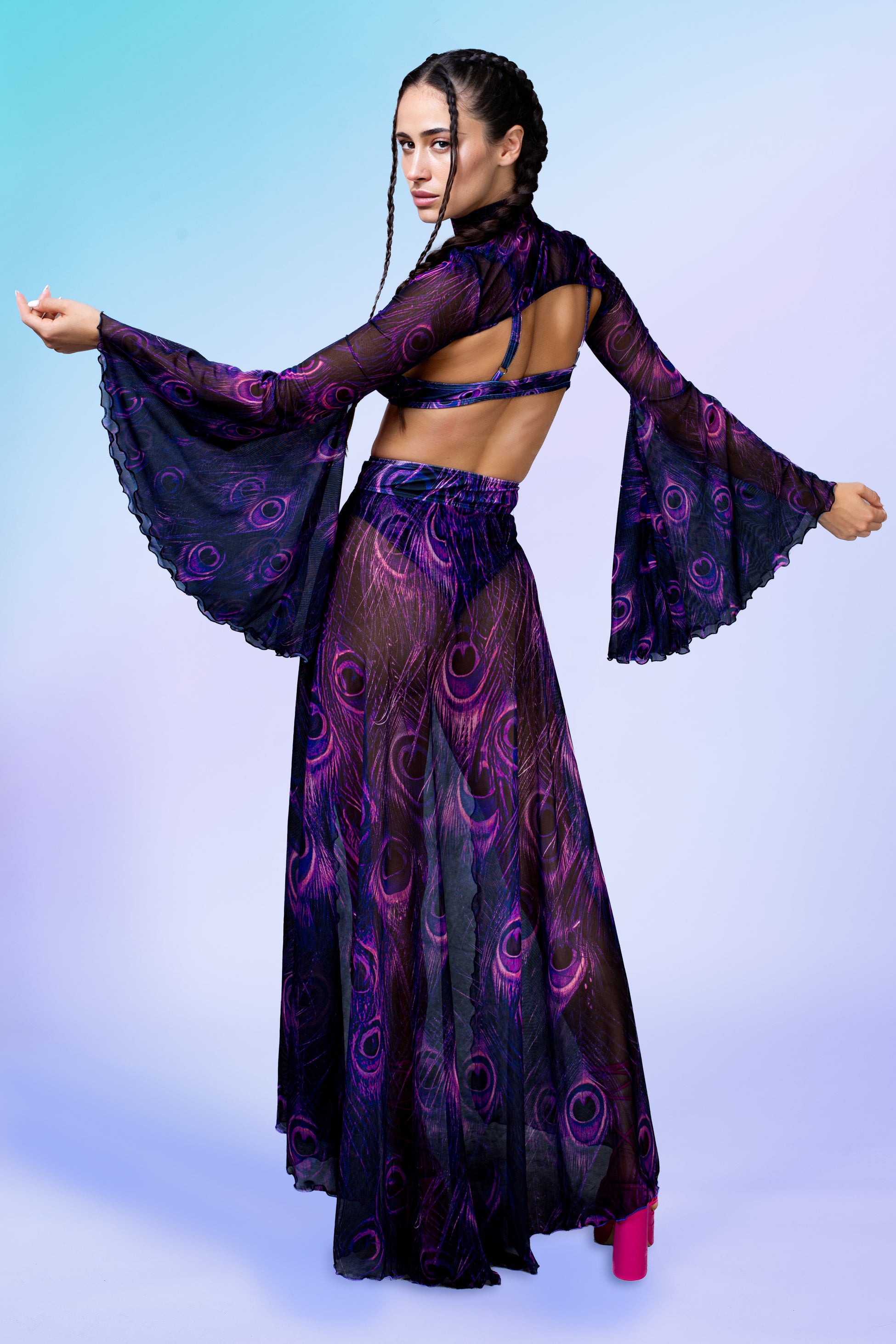 Peekok Indigo Open Front Skirt 1