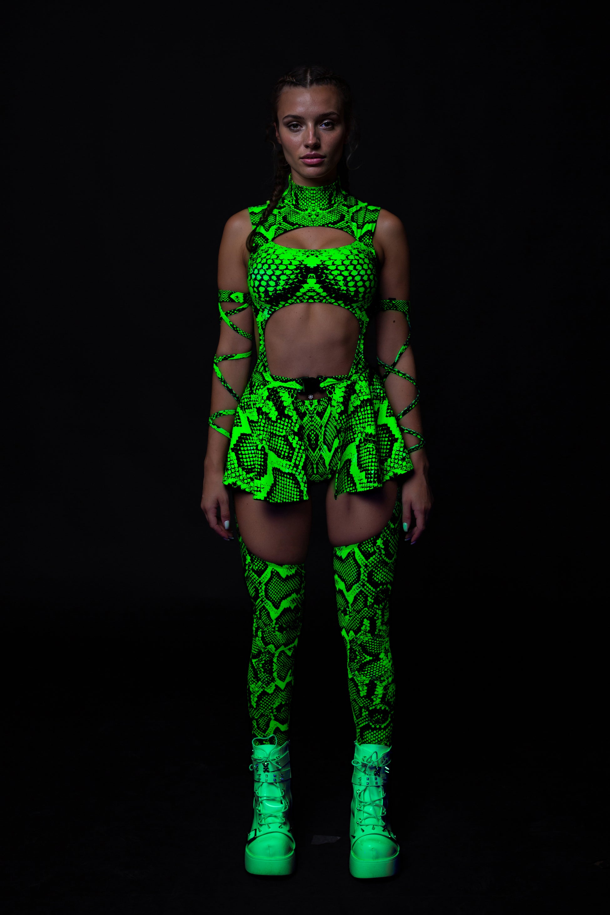 Poisonous Green Chaps Leotard Buckle Set 2