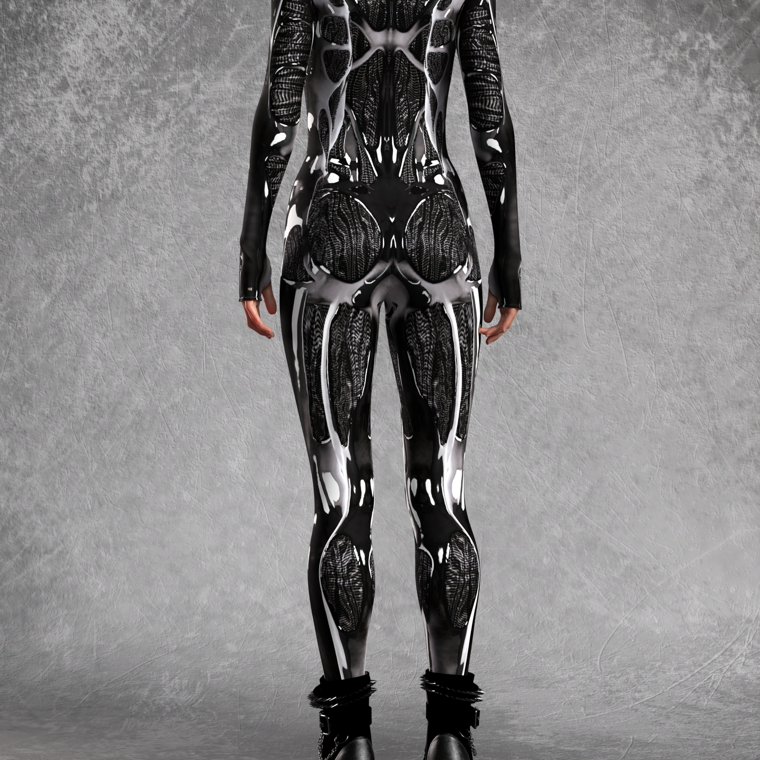 Women Jet Synth Fiber Costume