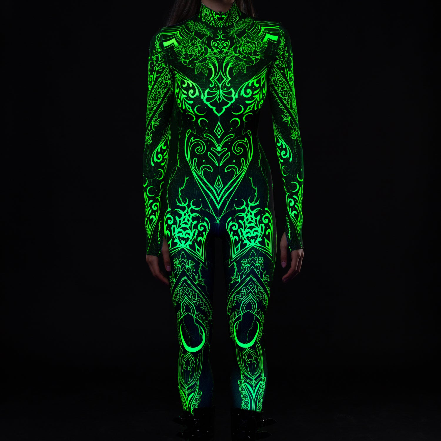Soul Malediction Green Cyber Costume Black, Green