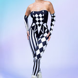 Dark Clown Strapless Romper